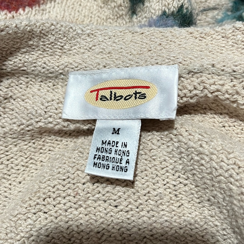 Vintage Talbots floral cardigan size medium - Picture 2 of 9
